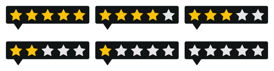 Five star customer product rating review flat icon for apps and websites.