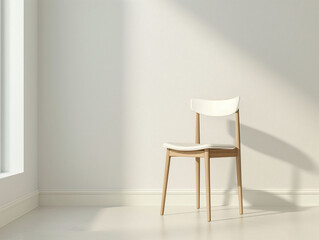 Modern designer chair. Textile, leather, wooden chair