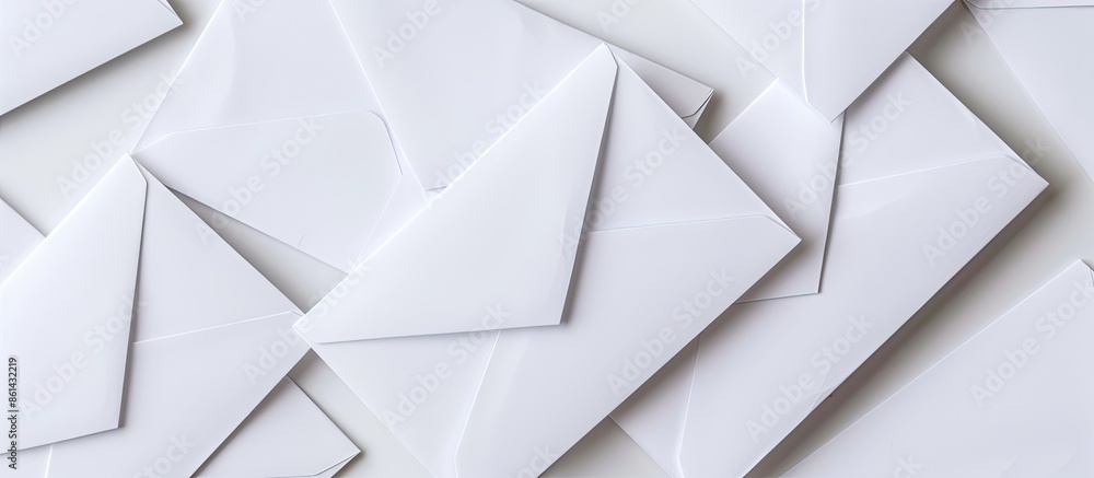 Aufkleber Envelopes in pristine white with padding and a designated area for image placement. image with copy space