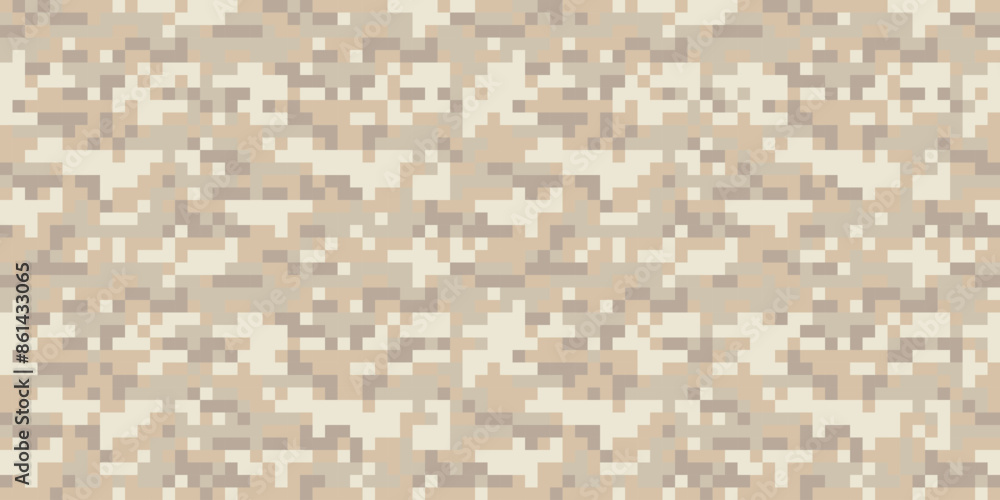 Poster pixel camouflage military pattern. desert camouflage pattern for army. seamless pattern for textiles