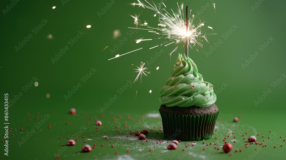 Canvas Prints The cupcake with sparkler