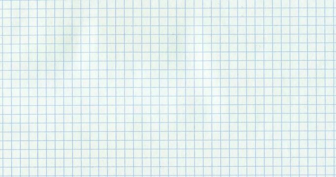 Exercise book grid raw 4K 4096 small cells move vertical. Crazy doodle grunge paper scan pulsing stop motion blank background good for titles, intro, school, background, etc...