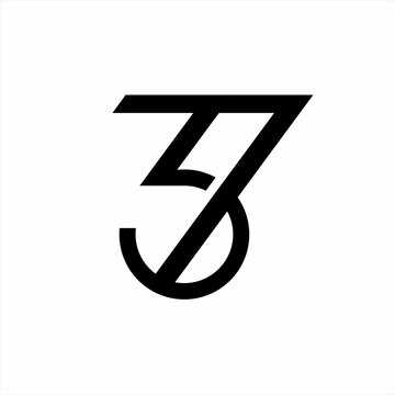 Simple abstract number 357 logo design.