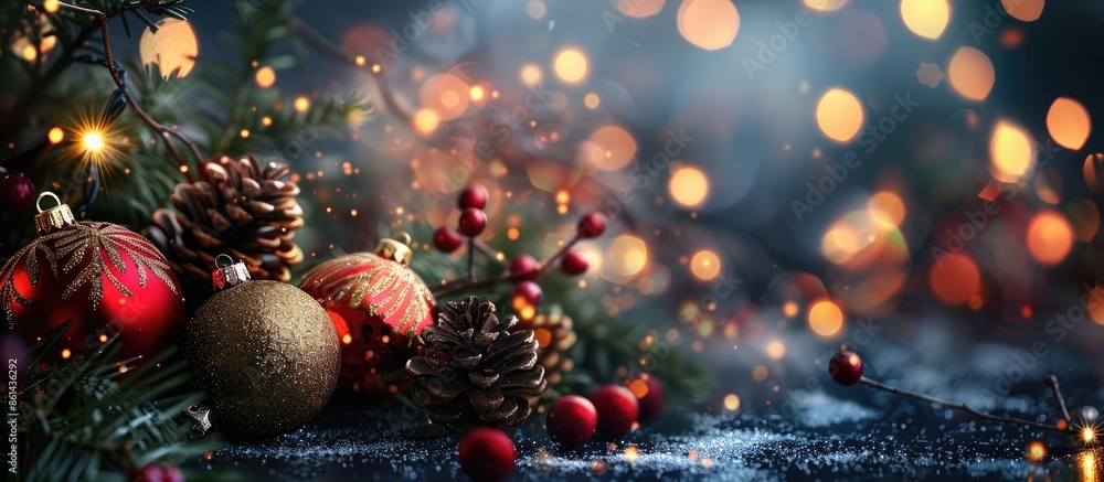 Poster background with holiday theme for christmas and new year celebrations with space for text or images.