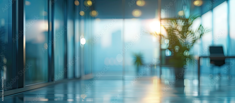 Poster blurred office background, perfect for presentations with copy space image.