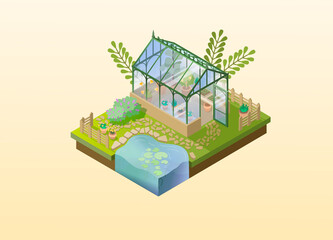 greenhouse in the sweet garden