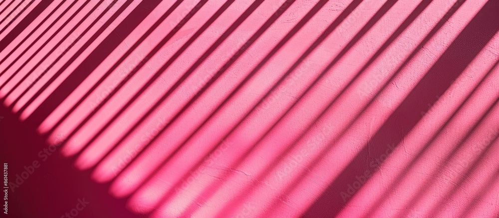 Poster Close-up view of vivid shadows on pink background with copy space image.
