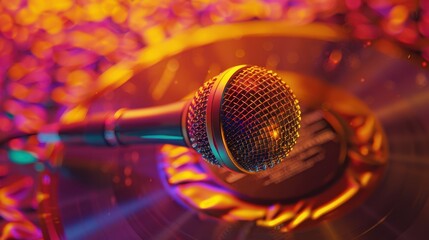 The vibrant microphone and vinyl