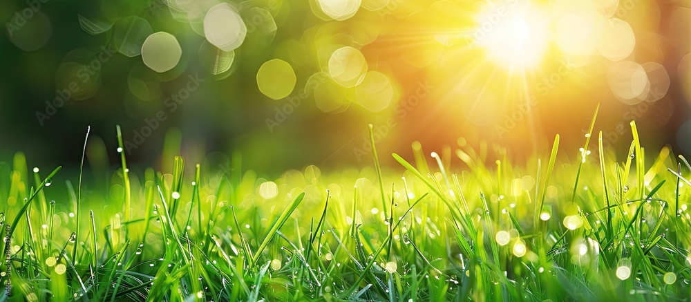Aufkleber Background of fresh spring grass with ample copy space image.