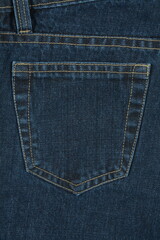 Blue Denim Jeans Back Pocket Close up