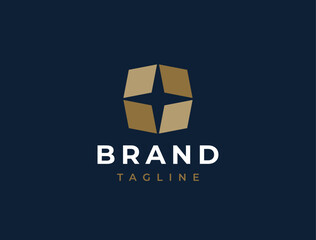 Star logo design template. Premium shiny star logotype. 
