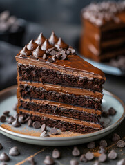 Chocolate cake on a plate