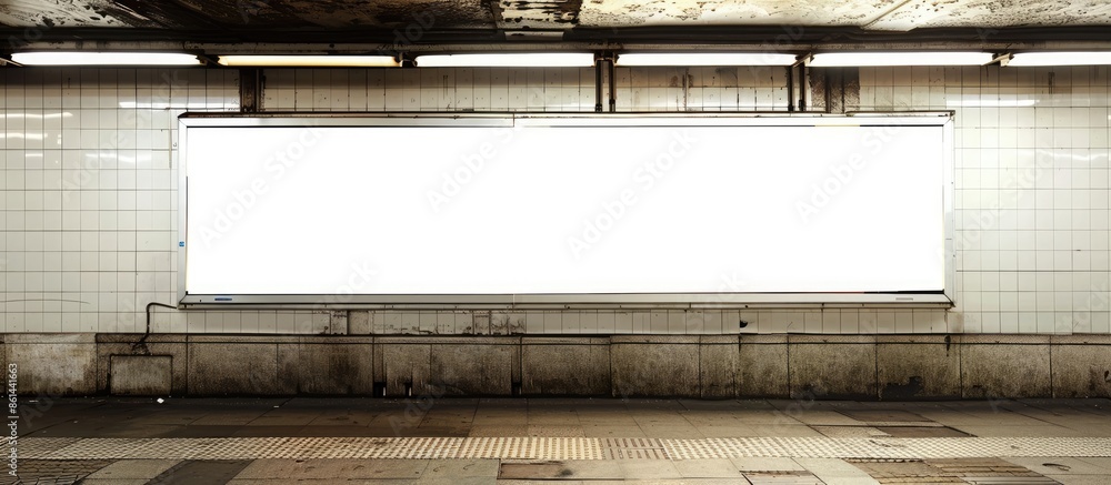 Poster Empty underground billboard with white background for copy space image.
