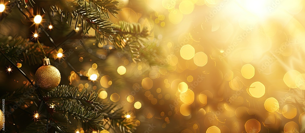 Poster abstract holiday background with a gradient in golden hues featuring copy space image.