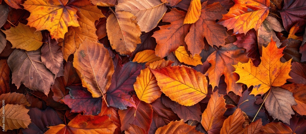 Poster autumn leaves creating a picturesque background for copy space image.