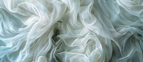 Airy dress fabric creates a textured background for design and fashion text in copy space image.