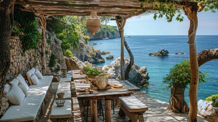 Mediterranean Coastal Dining with Breathtaking Ocean Views