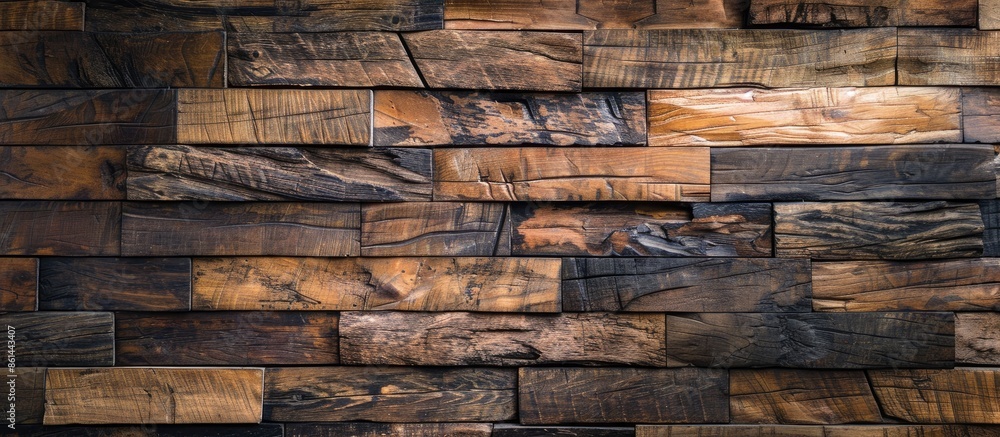 Poster close-up of a wooden textured wall for design with copy space image.