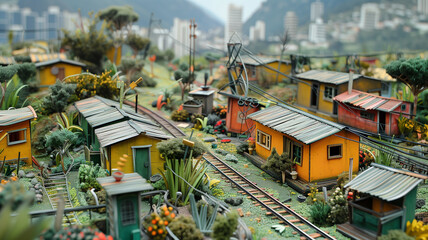 Model of a little village in Asia