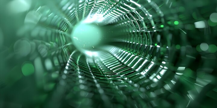Abstract digital background with green wavelike patterns and lighting effects. Concept Digital Art, Abstract Background, Green Wavelike Patterns, Lighting Effects