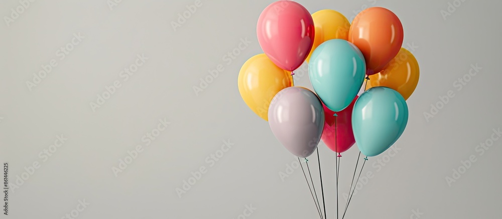 Aufkleber bunch of balloons against a gray backdrop with copy space image.