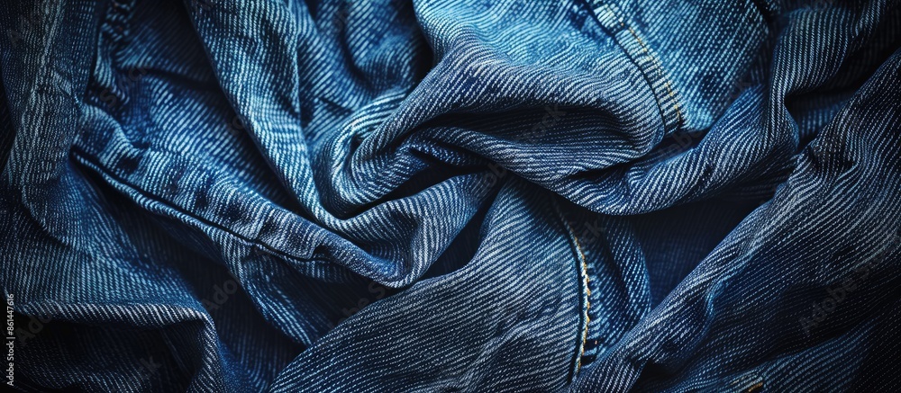 Poster close-up denim texture background with copy space image.