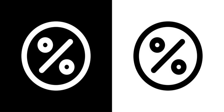 Percentage icon. Black icon. Silhouette icon. Business icon. Icon