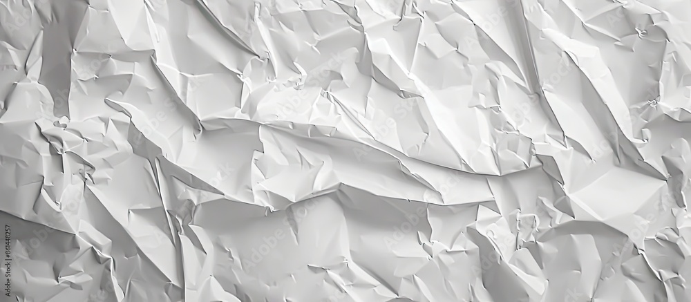 Aufkleber Abstract background of crumpled white paper with a close-up view and copy space image.