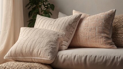 Cozy pillow mockup soft fabric with a minimalist design