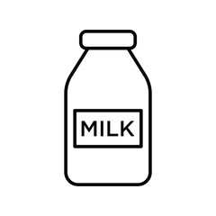 Milk Bottle Icon Vector Simple Design