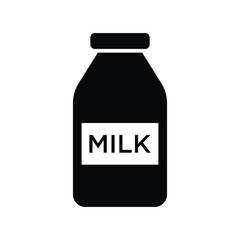 Milk Bottle Icon Vector Simple Design