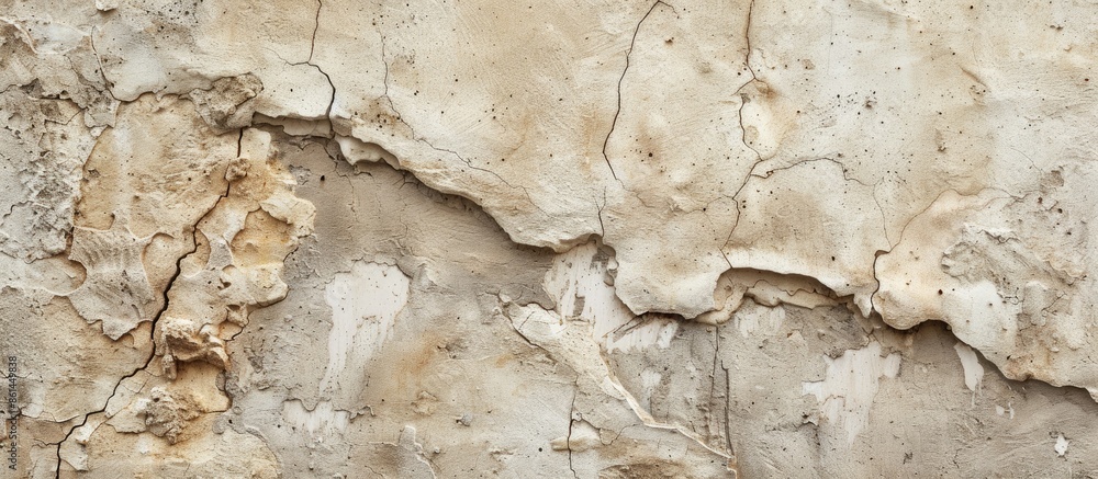 Poster Background of a textured stucco fragment from an aged concrete wall with copy space image.