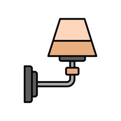 Wall Lamp Icon Vector Simple Design