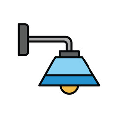 Wall Lamp Icon Vector Simple Design