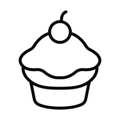 Simple Cupcake icon. The icon can be used for websites, print templates, presentation templates, illustrations, etc