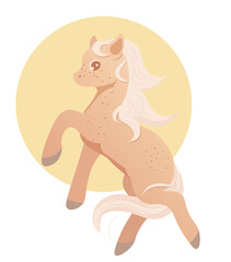 Cute pony character vector illustration