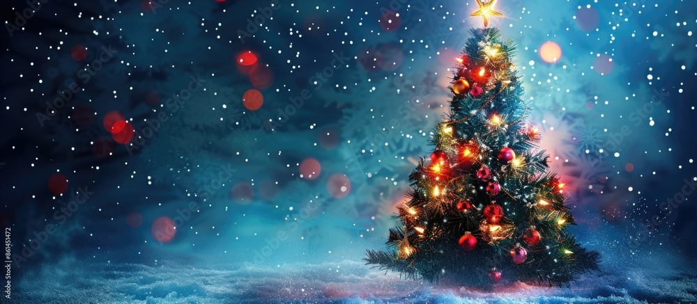 Aufkleber festive background featuring a christmas tree with copy space image.
