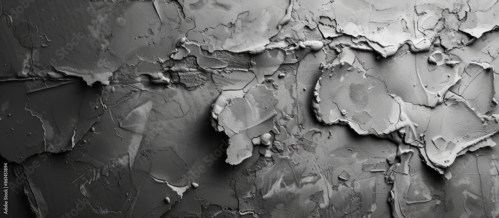 Poster Detailed plastering texture wall creating an Abstract grey background with copy space image.