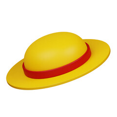 beach hat 3d icon isolated on the transparent background