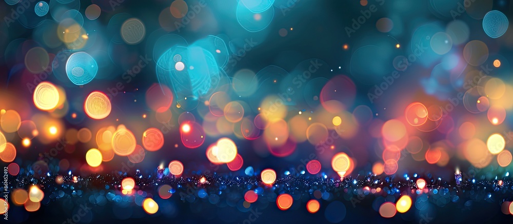 Aufkleber festive background with twinkling lights on a copy space image.