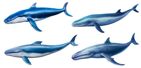 Obraz premium a blue whale with a white background