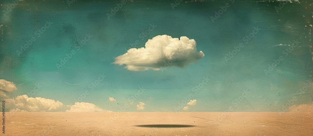 Aufkleber a small, solitary cloud drifts in the empty sky, offering room for text in the image. copy space ava