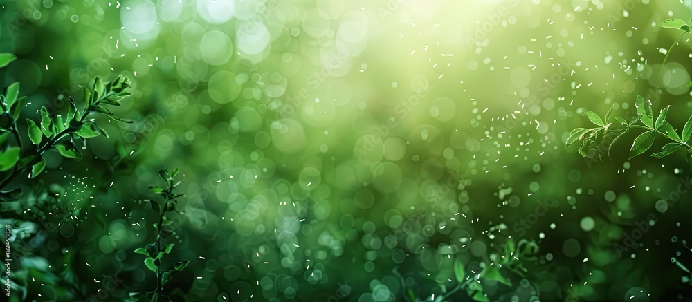 Aufkleber blurry green nature background with abstract elements and copy space image.