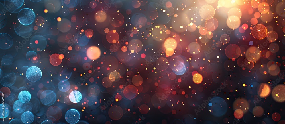 Poster bokeh lights background with space for text, ideal for showcasing an image. copy space available