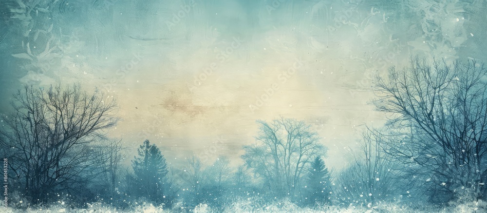 Poster vintage textured winter background with grunge elements and copy space image.