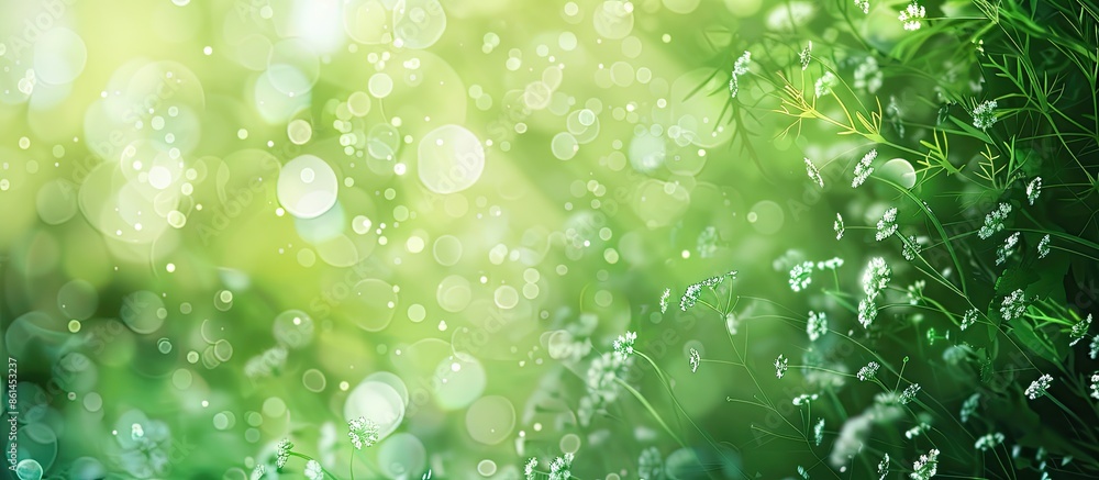 Aufkleber blurry green nature background with abstract elements and copy space image.