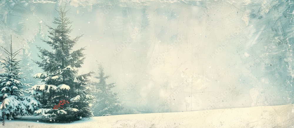 Poster vintage textured winter background with grunge elements and copy space image.