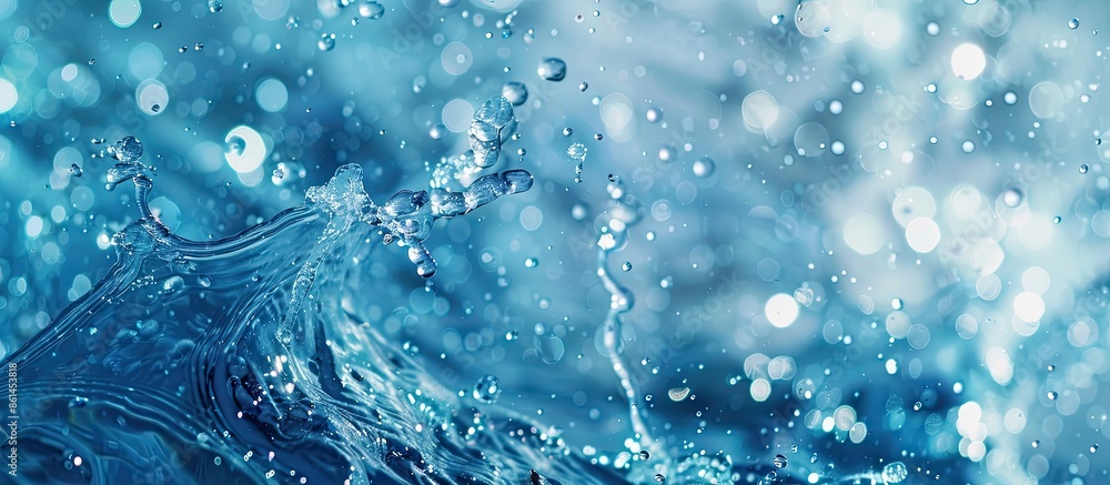 Leinwandbilder blue-toned water splash in an image with space for text. copy space available
