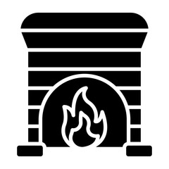 Fire place glyph icon