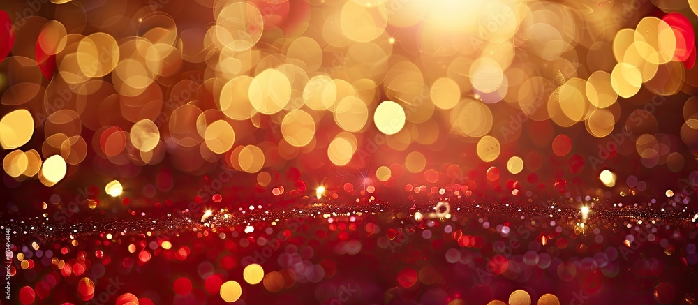 Leinwandbilder abstract golden bokeh creating a festive backdrop with glittering christmas lights on a defocused re